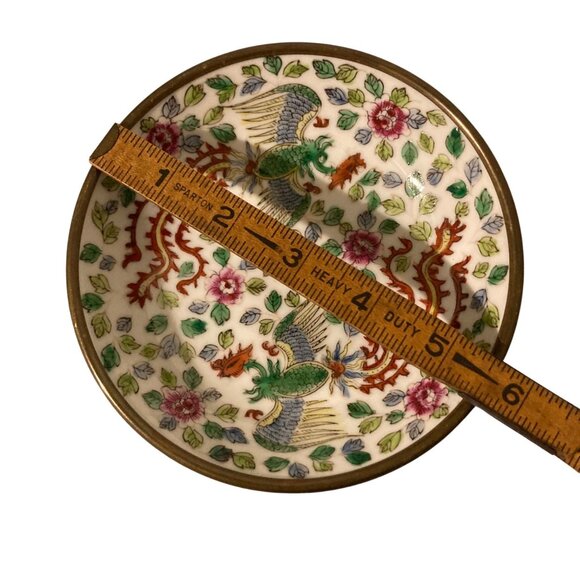 Vintage Japanese Porcelain Ware and Brass Decorative Dish Bowl Plate - Picture 4 of 5